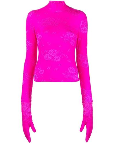 Balenciaga Top con cuello alto - Rosa