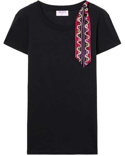 Emilio Pucci T-shirt Met Print - Zwart