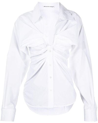 Alexander Wang Twist Front Shirt Dress - White
