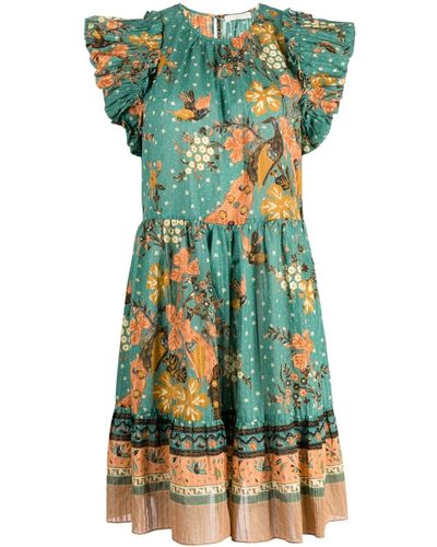 Ulla Johnson Mini-jurk Met Bloemenprint - Groen
