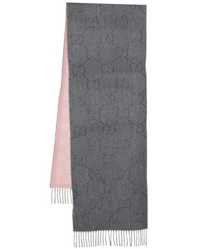 Gucci Schal GG aus einem Wollgemisch - Grau