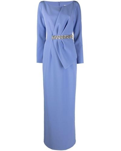 Safiyaa スパンコール イブニングドレス - ブルー