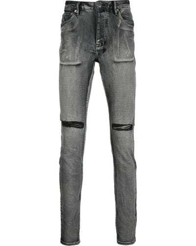 Ksubi Chitch Hypnotize Trashed Mid-rise Slim-fit Jeans - Gray