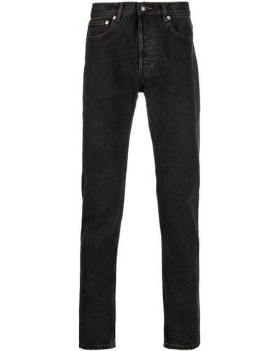 A.P.C. Contrast-stitch Straight-leg Jeans - Black