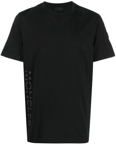 Moncler Ss Logo-print Crew Neck T-shirt Black