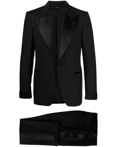 Tom Ford Peak-lapels Single-breasted Suit - Black