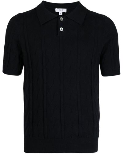CHE Alfie Patterned-jacquard Cotton Polo Shirt - Black