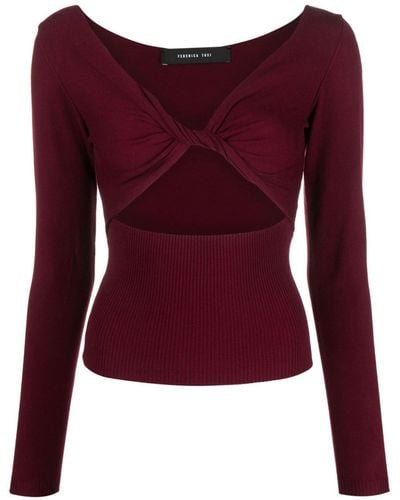 FEDERICA TOSI Knot-detail Knitted Top - Red