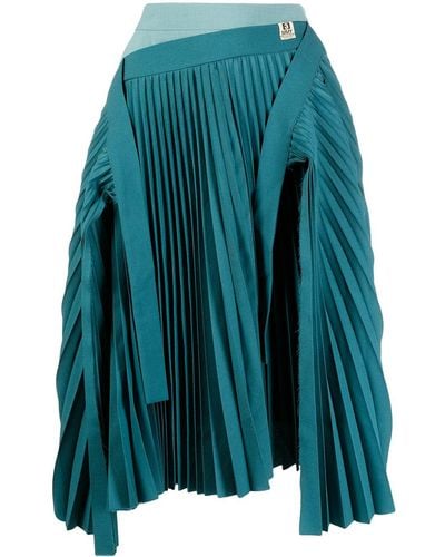 Maison Mihara Yasuhiro Pleated Asymmetric Skirt - Blue