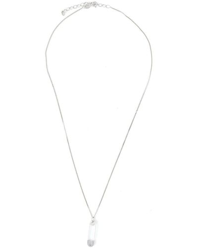 True Rocks Small Safety Pin Pendant Necklace - White