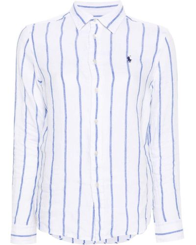 Polo Ralph Lauren ストライプ リネンシャツ - ブルー