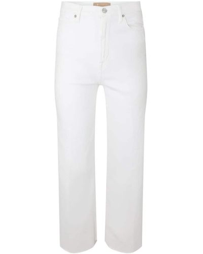7 For All Mankind Jo Cropped-Jeans mit hohem Bund - Weiß