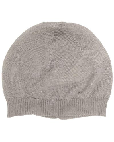 Rick Owens Intarsia-knit Wool Beanie - Grey