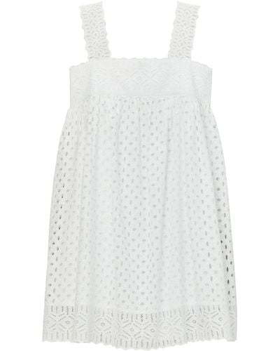 Tory Burch Broderie-anglaise Cotton Minidress - White