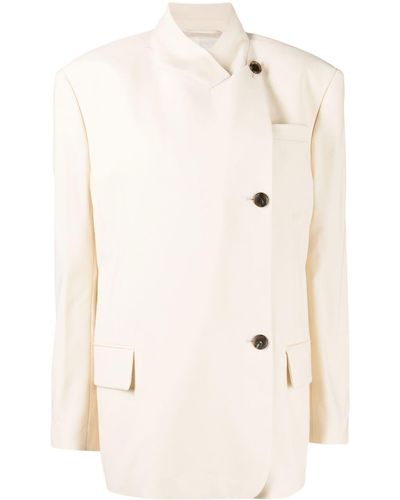 Pushbutton Button-up Jacket - Natural