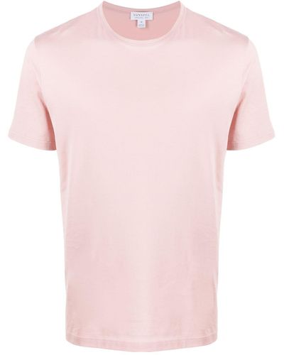 Sunspel T-Shirt mit Rundhalsausschnitt - Pink