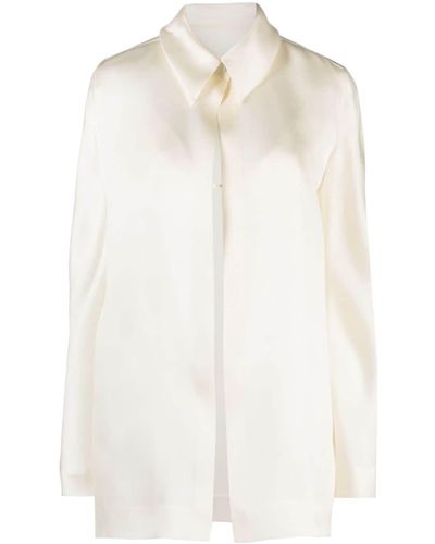 GIA STUDIOS Incorporated-bra Silk Shirt - White