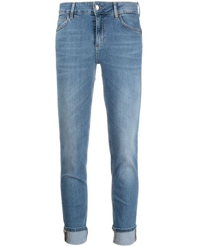 Liu Jo Schmale Cropped-Jeans - Blau