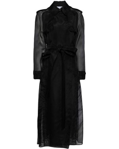 Gabriela Hearst Eithne Silk Pleated Coat - Black