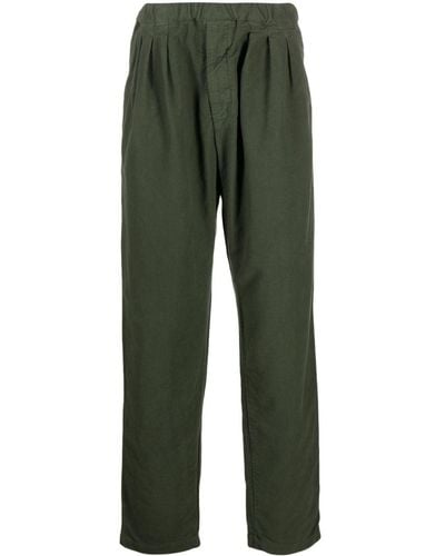 Aspesi Pantalon droit en coton à plis - Vert