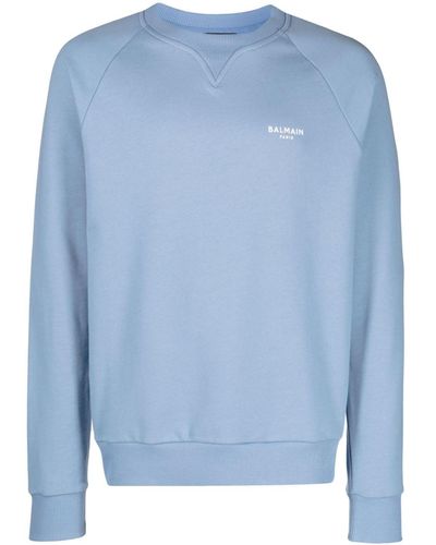 Balmain Sweatshirt mit Logo-Print - Blau