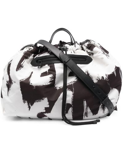 Alexander McQueen Handtasche mit Graffiti-Print - Weiß