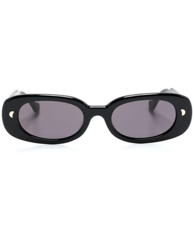 Nanushka Aliza Oval-frame Sunglasses - Black