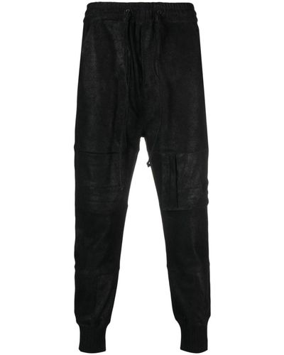 FREI-MUT Poke Drawstring-waist Leather Pants - Black