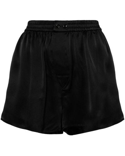 Alexander Wang Tulle-panel Silk Shorts - Black