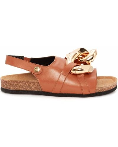 JW Anderson Chain Flat Sandals - Brown