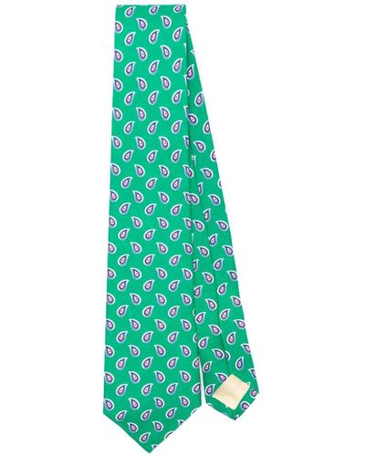 Polo Ralph Lauren Paisley-pattern Linen Tie - Green