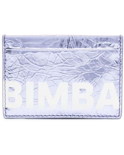 Bimba Y Lola Logo-print Leather Card Holder - Blauw
