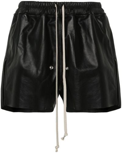 Rick Owens Gabe Leather Shorts - Black