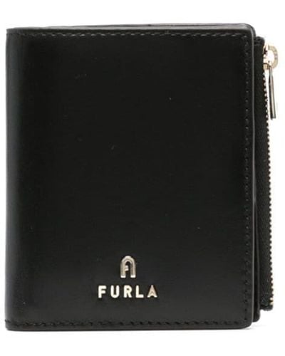 Furla Small Camelia Zipped Leather Wallet - Black