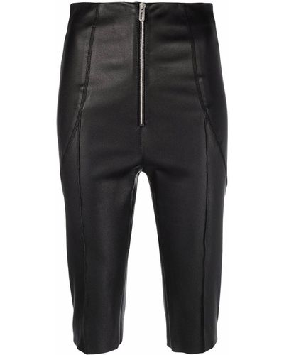 DROMe High-rise Leather Shorts - Black