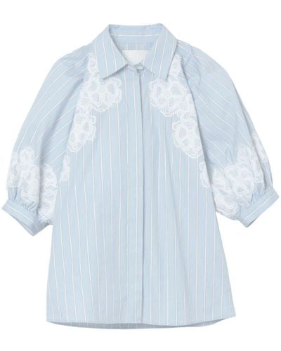 3.1 Phillip Lim Lace-detailing Poplin Shirt - Blue