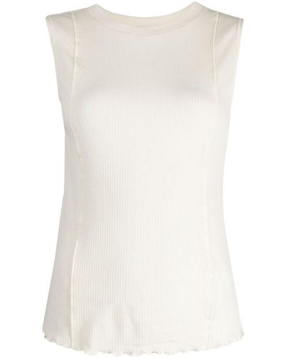 GOODIOUS Ribbed-knit Tank Top - White