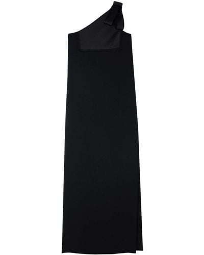 St. John Satin-crepe One-shoulder Gown - Black