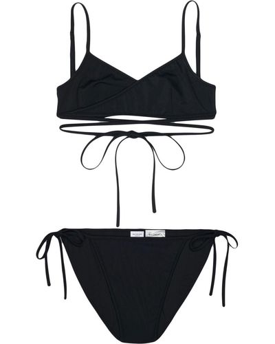 Balenciaga Bikini Met Wikkelstijl - Zwart