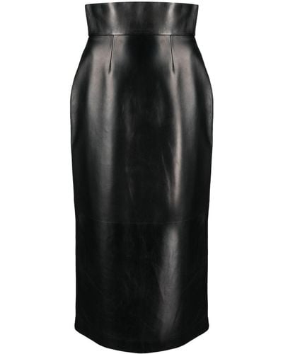 Alexander McQueen Bustier レザースカート - ブラック