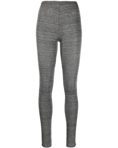 Isabel Marant Ribbed-knit High-waist leggings - Grey