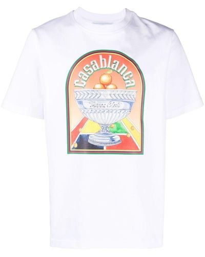 Casablancabrand Terrain d'Orange T-Shirt aus Baumwolle - Weiß