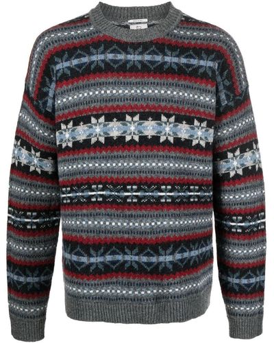 Woolrich Fair Isle Crew Neck Sweater - Grey