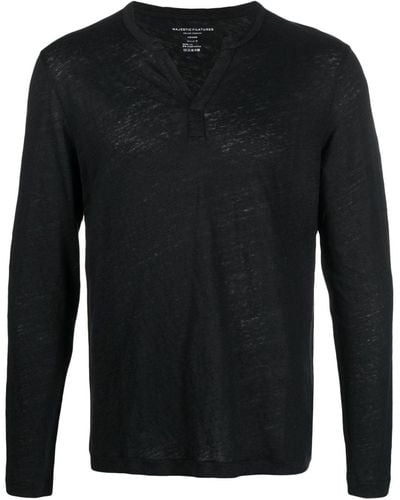 Majestic Filatures Plain Long-sleeve T-shirt - Black