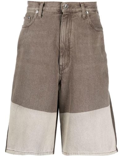 Off-White c/o Virgil Abloh Jeans-Shorts mit hohem Bund - Braun
