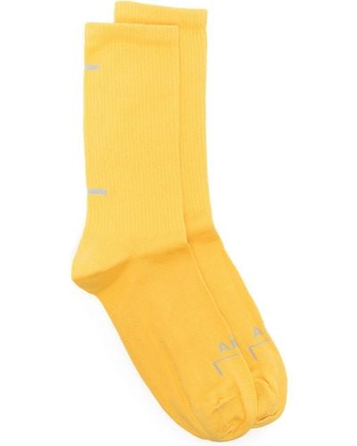 A_COLD_WALL* Logo-print Cotton Socks - Yellow