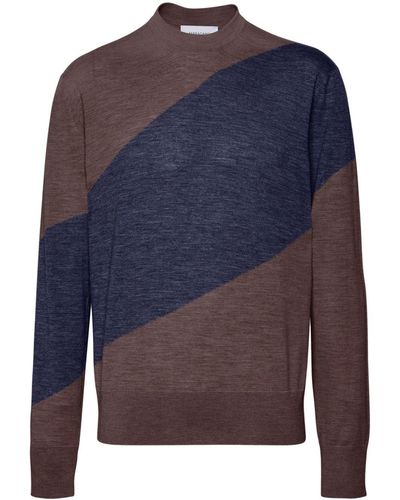 Ferragamo Virgin-wool Fine-knit Sweater - Blue