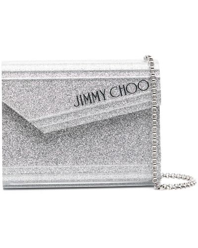 Jimmy Choo Candy Glittered Clutch Bag - Gray