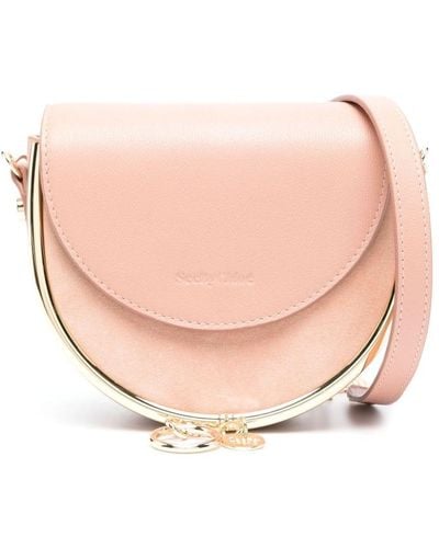 See By Chloé Small Mara Leather Shoulder Bag - Natural