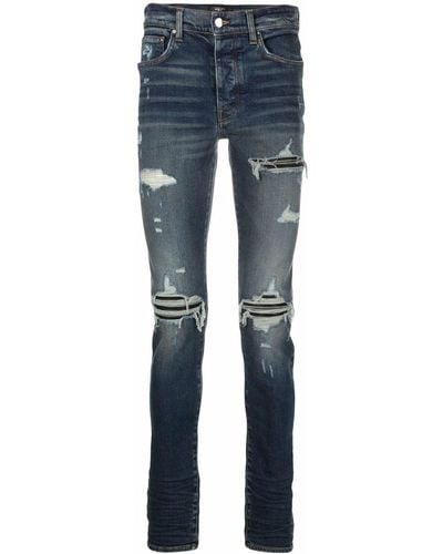 Amiri MX1 Skinny-Jeans im Distressed-Look - Blau